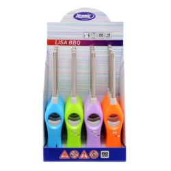 Briquet allume tout à gaz piézo Lisa 25 cm 4 coloris assortis 16/192