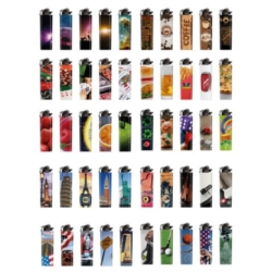 Briquet jetable Atomic decors assortis 10 models colis 500 pcs 