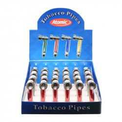 Mini Pipe à tabac métal Holo 4 coloris assortis 24/240