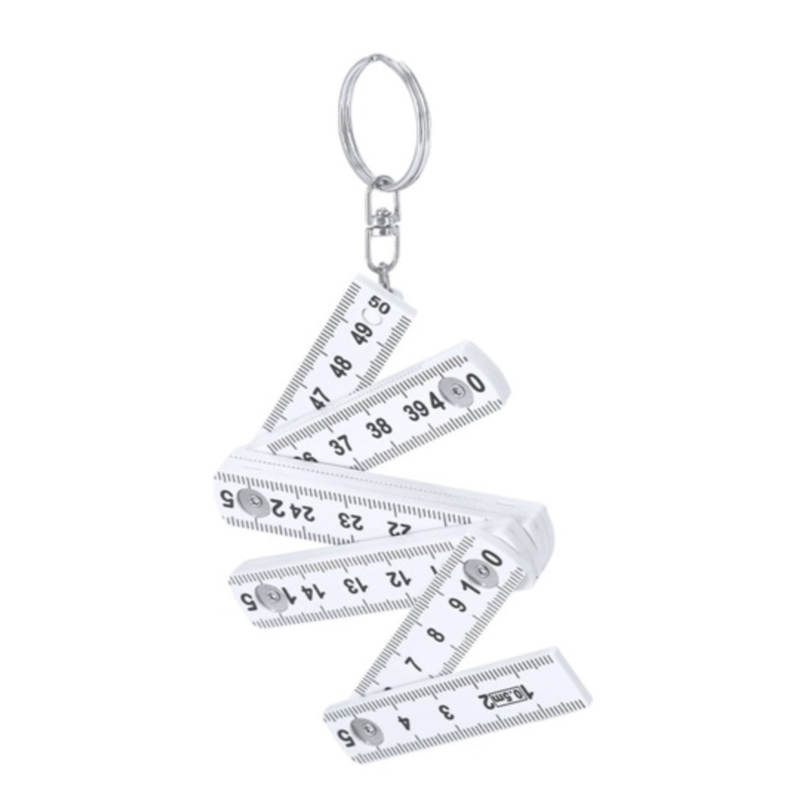 Porte clés règle pliante blanche en ABS 50 cm 1/50