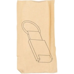Porte-clés en denim & métal chromé carré 8.5 cm 1/50