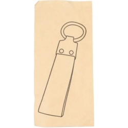 Porte-clés en denim & métal chromé rectangle 8.5 cm 