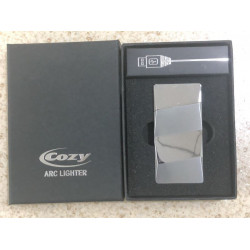 Briquet Cozy X arc électrique simple rechargeable USB Chromé 5/50