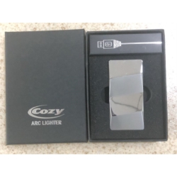 Briquet Cozy X arc électrique simple rechargeable USB Chromé 5/50