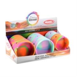 CENDRIER ROND SILICONE 2 TAILLES RAINBOW ASSORTIS 12/240