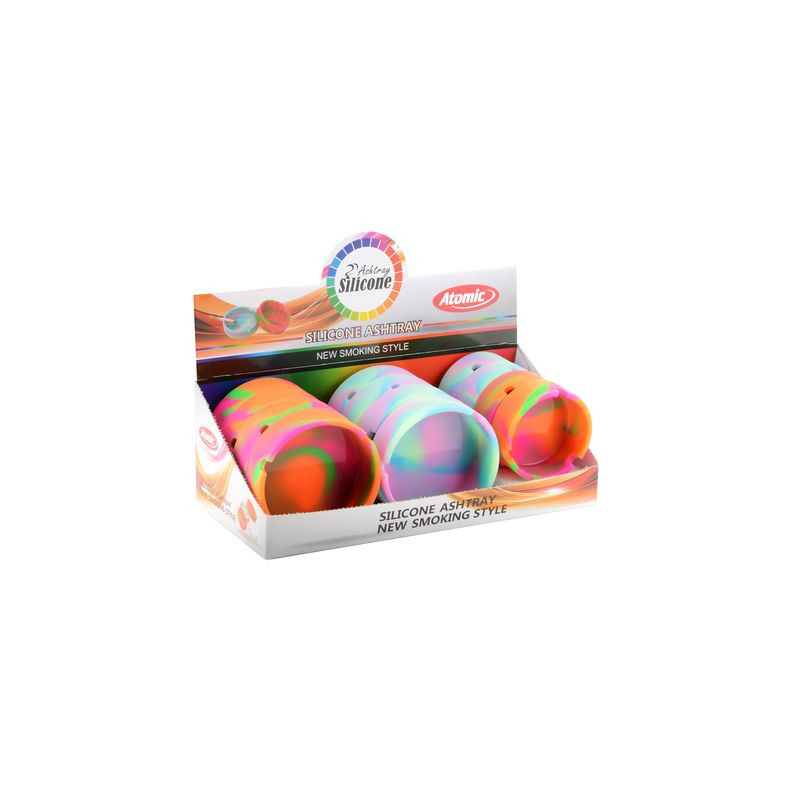CENDRIER ROND SILICONE 2 TAILLES RAINBOW ASSORTIS 12/240