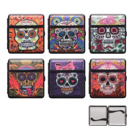 Etui pour 18 cigarettes décors La Catrina avec poche 6 designs 6/240