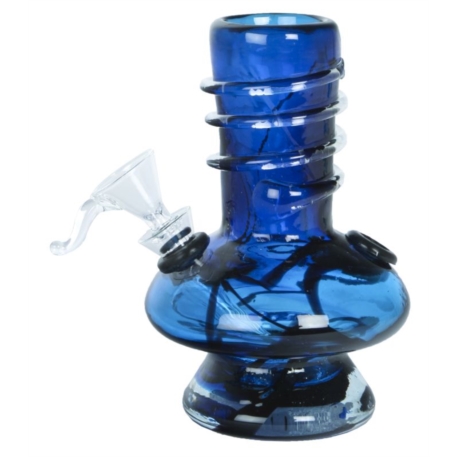 Pipe à tabac en verre 14 cm Bleu et noir 1/12