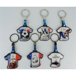 Présentoir 12 porte clés métal forme tee shirt décors Foot 